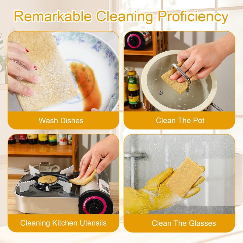 Daryunk 6pcs Cleaning Sponges Set, Scratch Free Dishwashing and Scrubbing