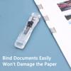 Transparent Black Push Stapler Paper Folder with 8 Reusable Clips,