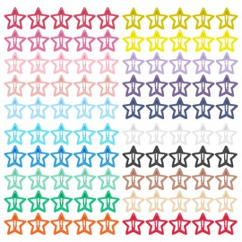 ECADY ECADY 100-Piece Metal Snap Hair Clips for Girls, Toddlers, and Kids - Perfect for Fine Hair, Thick Hair, and More - Featuring Fun Star Designs