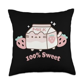 Strawberry Cat Milk - 100% Sweet Throw Pillow
