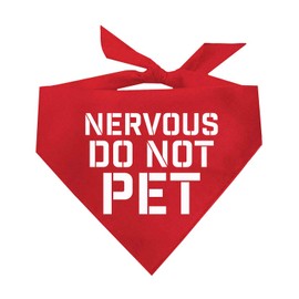 Nervous Do Not Pet Dog Bandana (Red, OS 156)