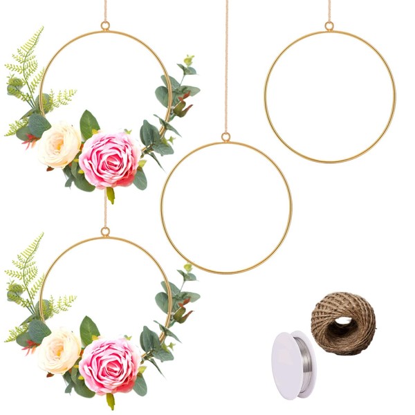 Floral Metal Hoop Wreath Frame Geometric Frame Wall Art Macrame