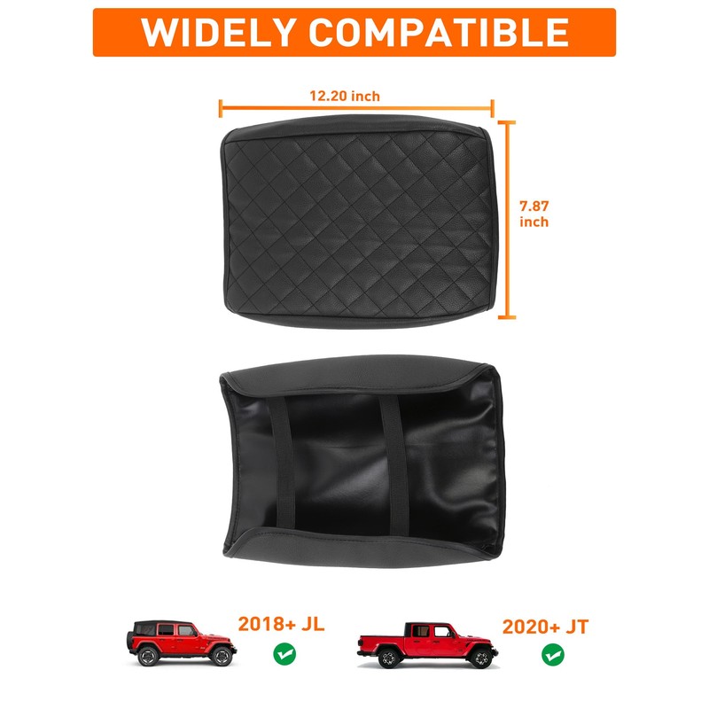 Savadicar Center Console Cover Compatible with 2018-2025 Jeep Wrangler JL