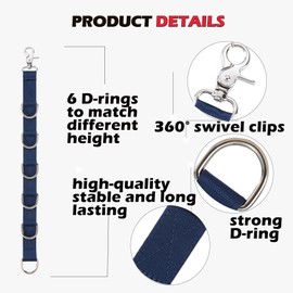 Dog Grooming Loops Dogs Grooming Table Arm Extender Straps 2 PCS 6 D-Ring Pet Groom Extension Strap Restranit Noose Leash Quick Release Loop Supplies for Pets Salon (Sky Blue & Blue)