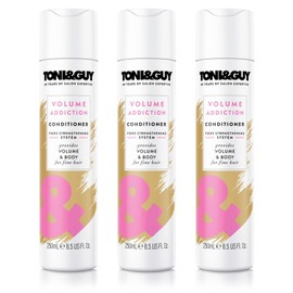 3 x Toni & Guy Volume Addition Conditioner 250ml For Fine Hair Volume Conditioner