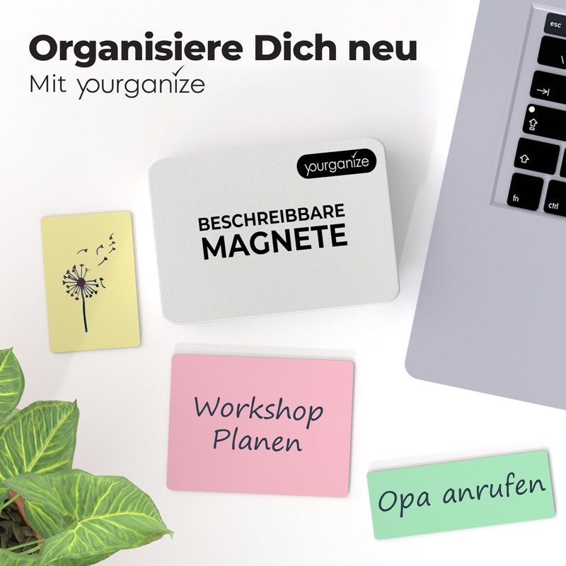 YOURGANIZE® 48 Magnetic Strips Writeable – 8 x 3 cm,