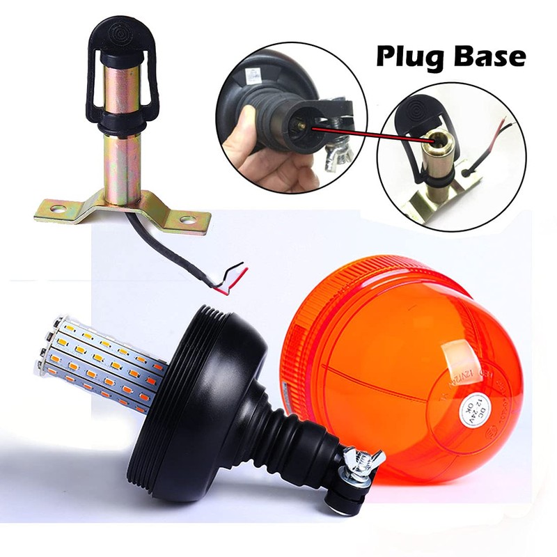 VGETTING 60 LED Rotating Flashing Amber Beacon Light, Flexible Mount