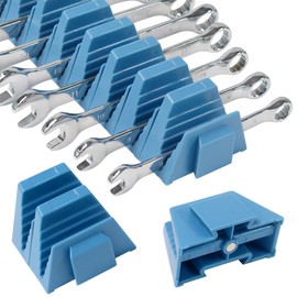 Cenforge Modular Wrench Organizer Magnetic, Wrench Organizer for Tool Box Drawer - Wrench Holders with Metric & SAE Labels, Gift for Mechanics (12, Blue, Standard)