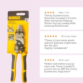DeWalt LINESMAN'S COMPOUND ACTION PLIER DWHT70276 Bi-Material Handles *USA Brand
