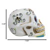 Ebros White Floral Sunny DOD Sugar Skull Statue Colorful Pastel