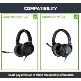 HTINDUSTRY Ear Pads Replacement Cushion Compatible with Cooler Master MH-751 MH-752 Gaming Headsets Ear Pads with Breathable Fabric/High Density Foam