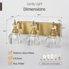 LIROUVET 3 Lights Brass Gold Crystal Bathroom Vanity LightsLight Fixtures