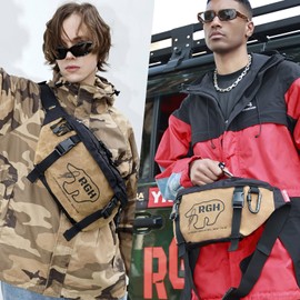 Rough Enough Mens Tactical Fanny Pack Crossbody Large Waist Bag for Men, Brown, Large, Mens Fanny Pack Crossbody Waist Bag