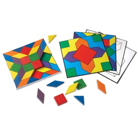 Learning Resources Parquetry Blocks & 20 Pattern Cards, 53 Piece Set, Ages 4+, Multicolor, 10 L x 10 W in