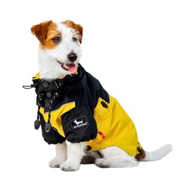 Waterproof Raincoat with Heat Reflective Lining for Small Dogs, Yorkies, Miniature Pinschers, Jack Russell Terriers, Your Stylish Hunter. L