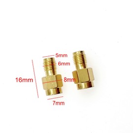 JZK 2 x Coaxial Coaxial Adapter, SMA Female to RP-SMA Male Adapter, SMA Male to SMA Female, SMA RF Coaxial Adapter Coaxial Plug for WiFi Antenna, FPV, Glasses, Router