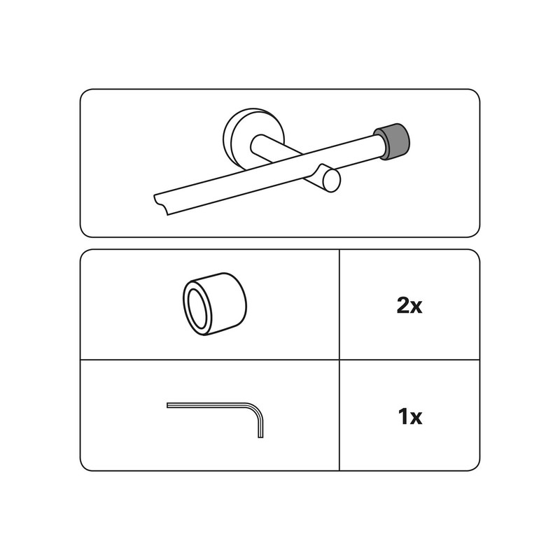 Gardinia, 2 x End Cap, Metal, Curtain Technology, Diameter 16