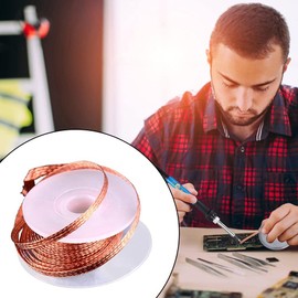 Gold Desoldering Wire, Desoldering Wires Braid Soldering Wick Cord Flux Repair Tool for Soldering and Desoldering Work Solder, Fluxes and Pastes (2.0mmx1.5m)