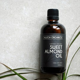Alucia Organics Certified Organic Almond Oil (Sweet Almond Oil) 100 ml - Pure, Natural, Cold Pressed, Vegan, for Skin, Face, Body, Hair, Massage