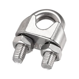 sourcing map Wire Rope Clip Clamp M10 304 Stainless Steel for 10mm Diameter Cable, Pack of 8