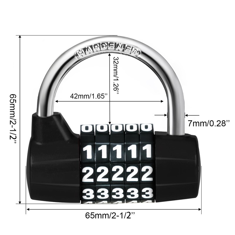 MEINUOKA Direction Lock, U-bar Combination Padlocks with Code, 5 Digit