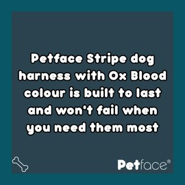 Petface Stripe Dog Harness, Ox Blood, Medium, M