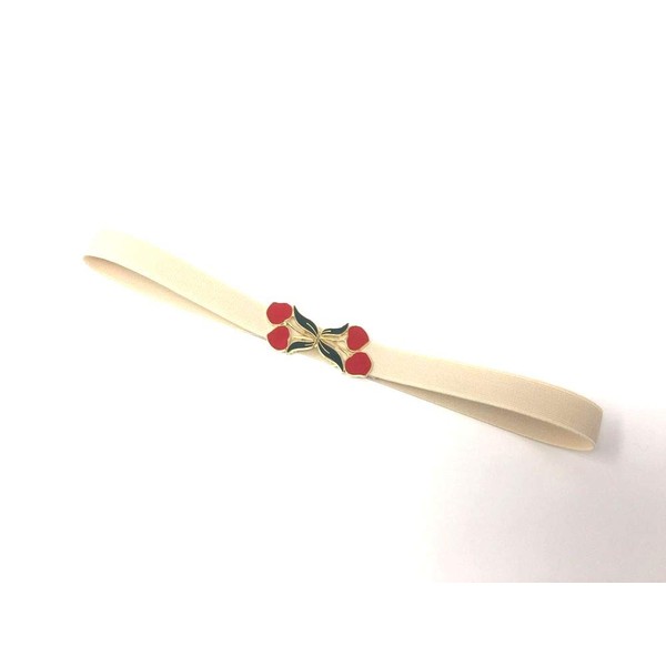 Bell Label Cherry Buckle, Cherry Buckle, Elastic Belt, Retro Dress,