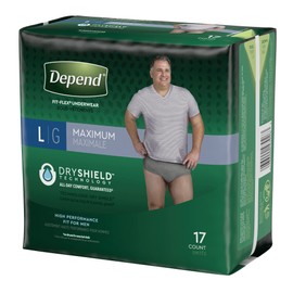 Depend FIT-FLEX Adult Underwear Pull On Large Disposable Heavy Absorbency, 47926 - Case of 34