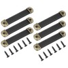 PATIKIL 4.4" Leather Drawer Pulls with Iron Sheet, 6 Pcs