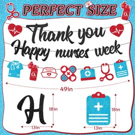 Pre-strung Nurses Week Decorations 2026 Thank You Happy Nurses Week Banner Certified Nursing Home week Decorations Supplies