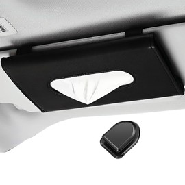 Car Tissue Holder, Black Tissue Box Holder, Tissue Holders Sun Visor Hanging Paper Towel Clips Holder, Multifunctional Black Car Tissue Face Mask Box for Sun Visor Seat Door