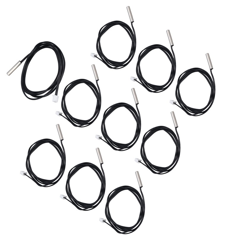 10Pcs Thermistor Sensor NTC Temp Temperature Probe 5x25mm Cylindrical Head
