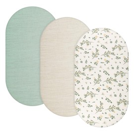 Huiguli Babybay Fitted Sheet Pram Mattress Cover Fitted Sheet Baby Bed for Newborn Baby Pack of 3