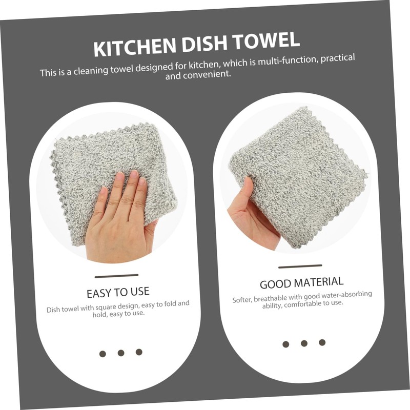 Baluue 10pcs Microfiber Dish Cleaning Towels Bamboo Charcoal Rag Supple