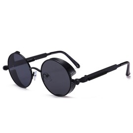 FREESE Men's Round Sunglasses, Designer Metal Frame, UV Protection