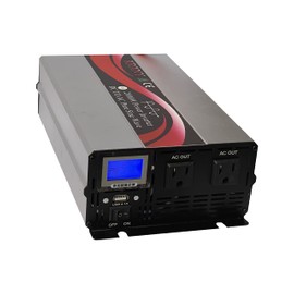 KRXNY 2000W Car Power Inverter Pure Sine Wave 12V DC to 120V AC 60HZ with LCD Display USB