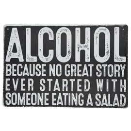 Second Ave Funny Joke Alcohol No Great Story Metal Tin Retro Rectangle Home Bar Pub Wall Sign Plaque 30x20cm