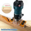 Woodworking Router Base with Transparent Cover Milling Cutter Slotting Bracket