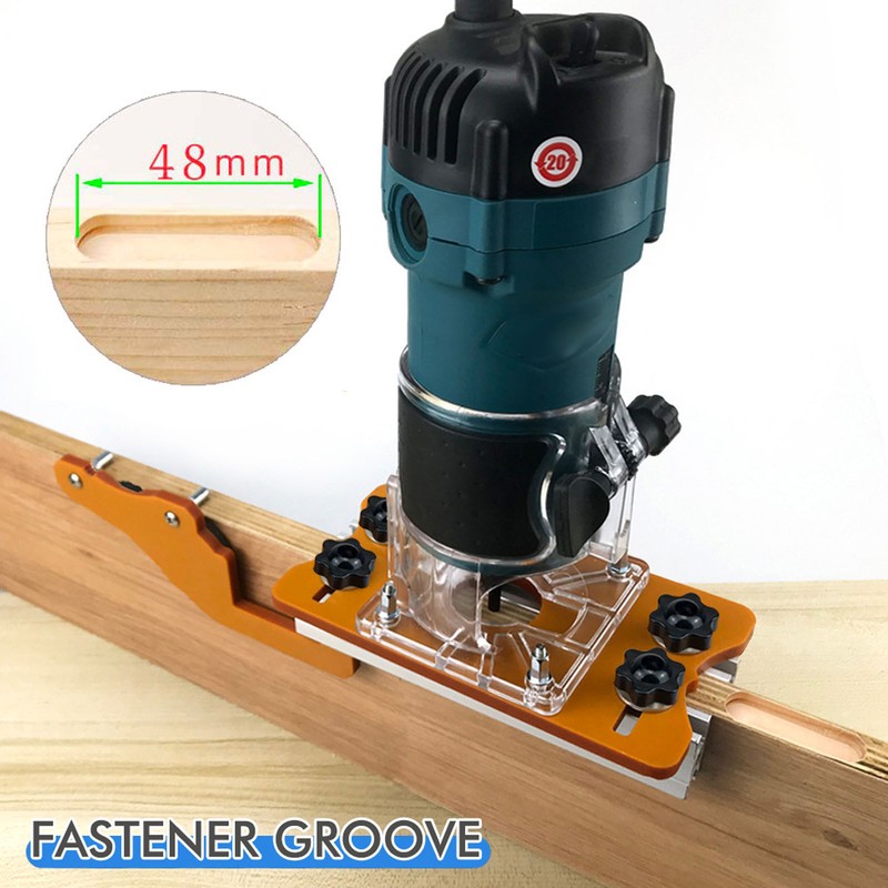 Woodworking Router Base with Transparent Cover Milling Cutter Slotting Bracket