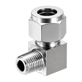 Tubo de compresión de acero inoxidable 304, codo de 90 grados, compresión OD x conector macho NPT de 1/4 pulgadas, adaptador recto con virolas para ai