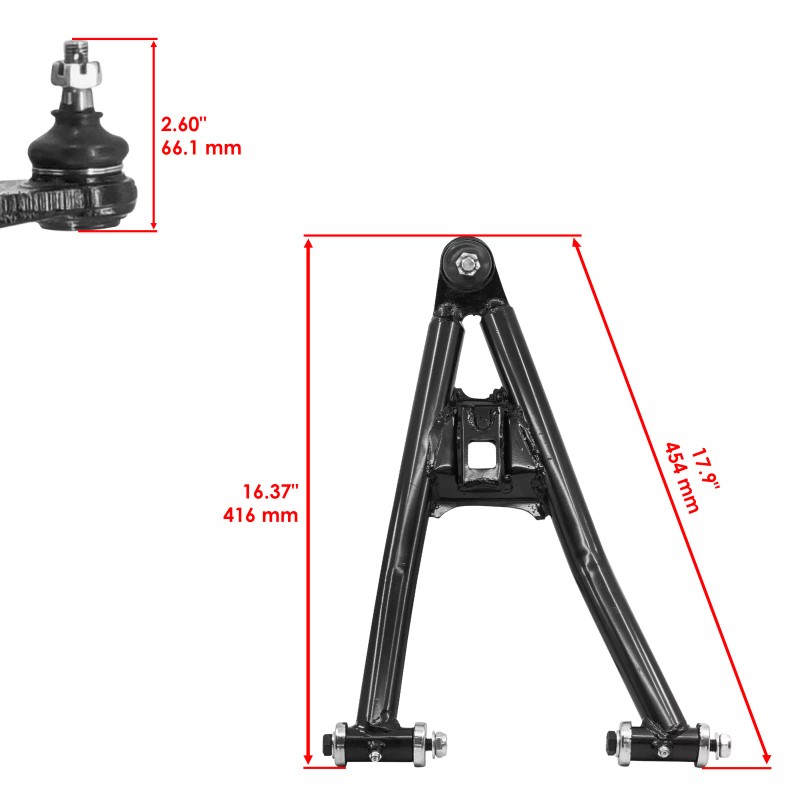 Caltric Black Front Lower Right A-Arm for Yamaha Raptor 700