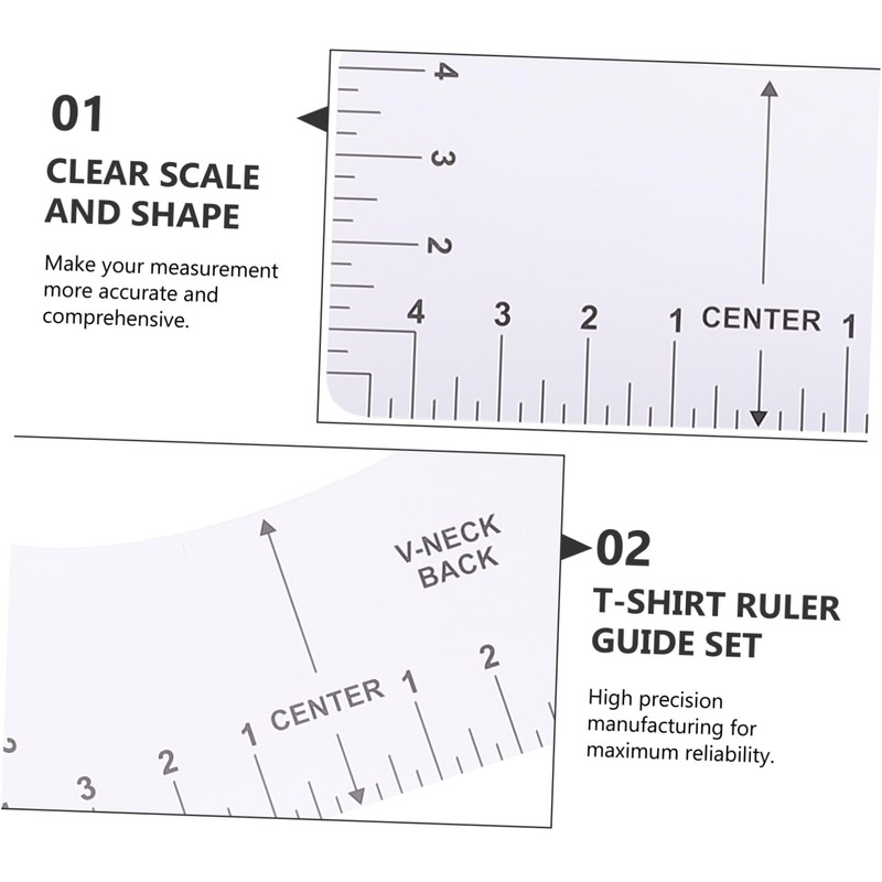 SHINEOFI 8Pcs Shirt Ruler Guide Precise Neck Measurement for DIY