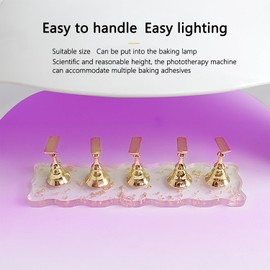 DANNEASY 2 Set Glitter Nail Stand for Press on Nails Shinny Sequins Nail Holder for Painting Nails Magnetic Nail Display Stand Fake Nail Hand Acrylic Practice Nail Tips Manicure Tools
