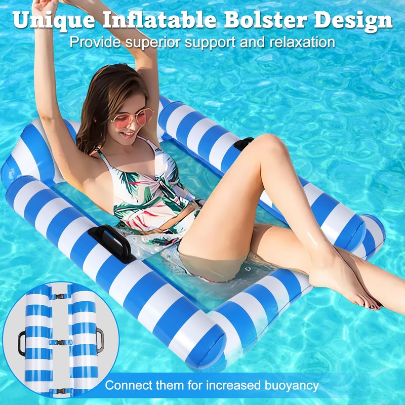 Water Hammock, Durable Portable Pool Inflatable, 4-in-1 Inflatable Pool Floats,