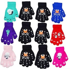 OPT Brand. Kids Magic Grabber Gloves Children Knit Christmas Gloves Wholesale 12 Pairs.