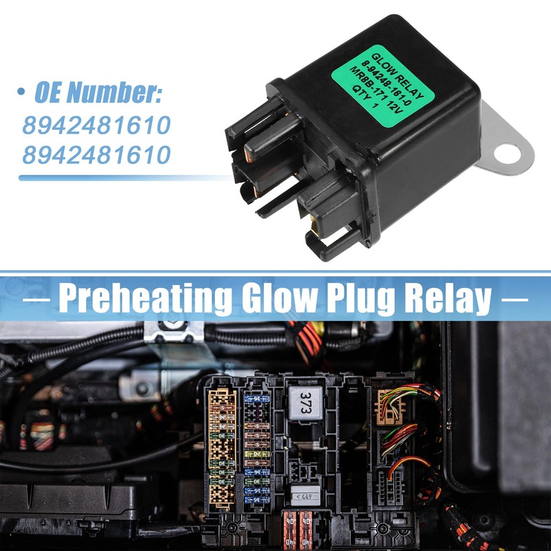 X AUTOHAUX No.8942481610/8942481610/8944233140 Preheating Glow Plug Relay for Yanmar 12V