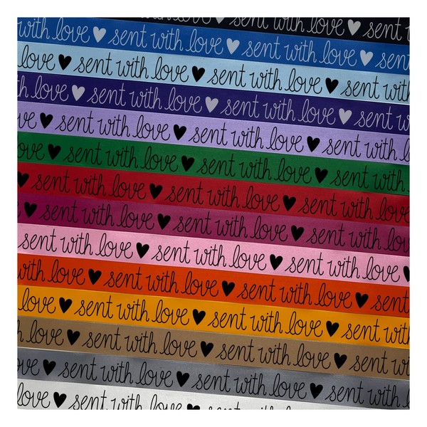Sent with Love Cursive Satin Ribbon for Bows Gift Wrapping