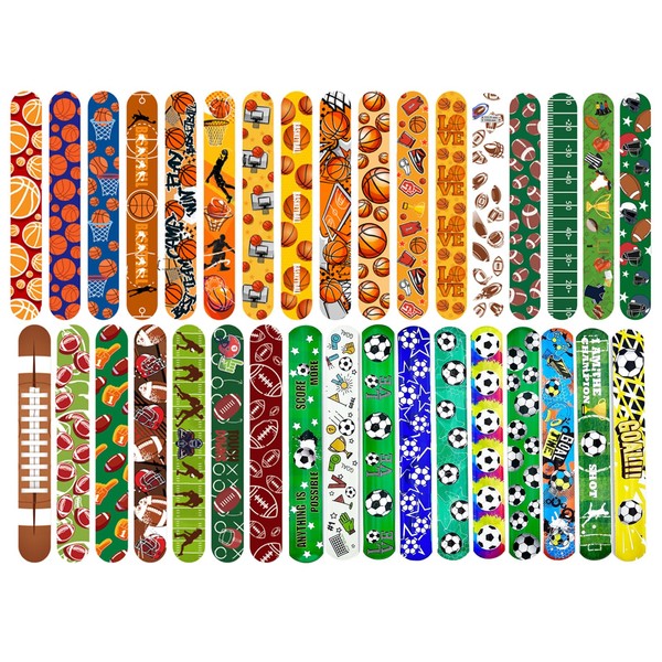 34 PCs Slap Bracelets Slap Wrist Bands with 34 Designs