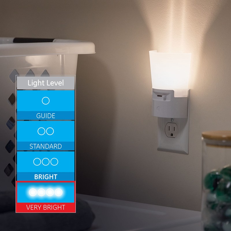 GE Ultrabrite Dimmable Sconce LED Night Light GEPlug-In, Energy Efficient,