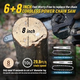 Cordless Mini Chainsaw 6 Inch & 8 Inch, 1000W Brushless Motor Lightweight Portable Handheld Chainsaw, 4.0Ah Large Capacity Battery Powered Electric Saw for Tree Trimming Branch Wood Cutting